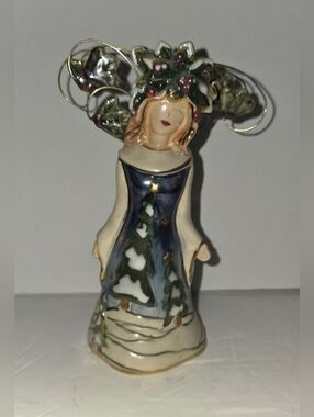 Vintage Blue Sky - Clayworks Christmas Angel Ornament Decor 2005 Rare